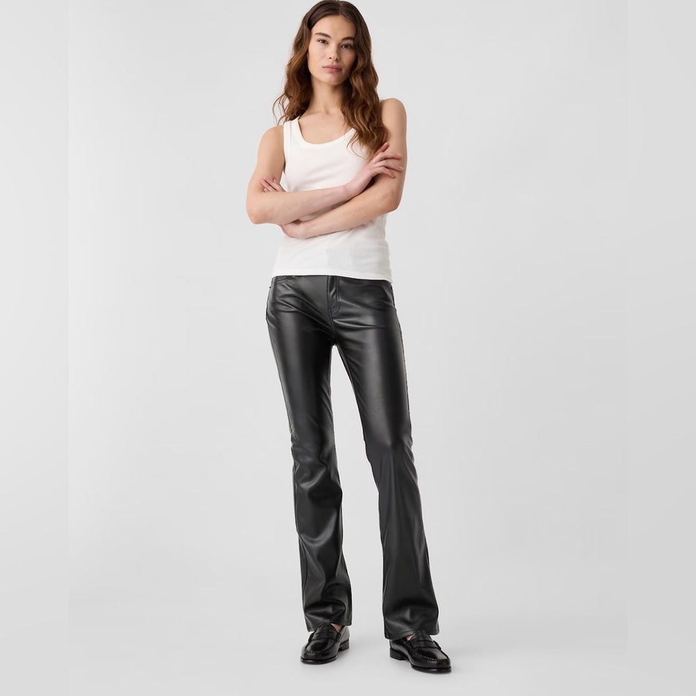 GAP Black Boot Cut Vegan Leather Pants